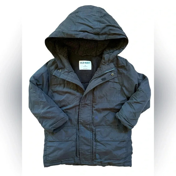 Old Navy Other - Old Navy black coat fleece lined with hood 5T